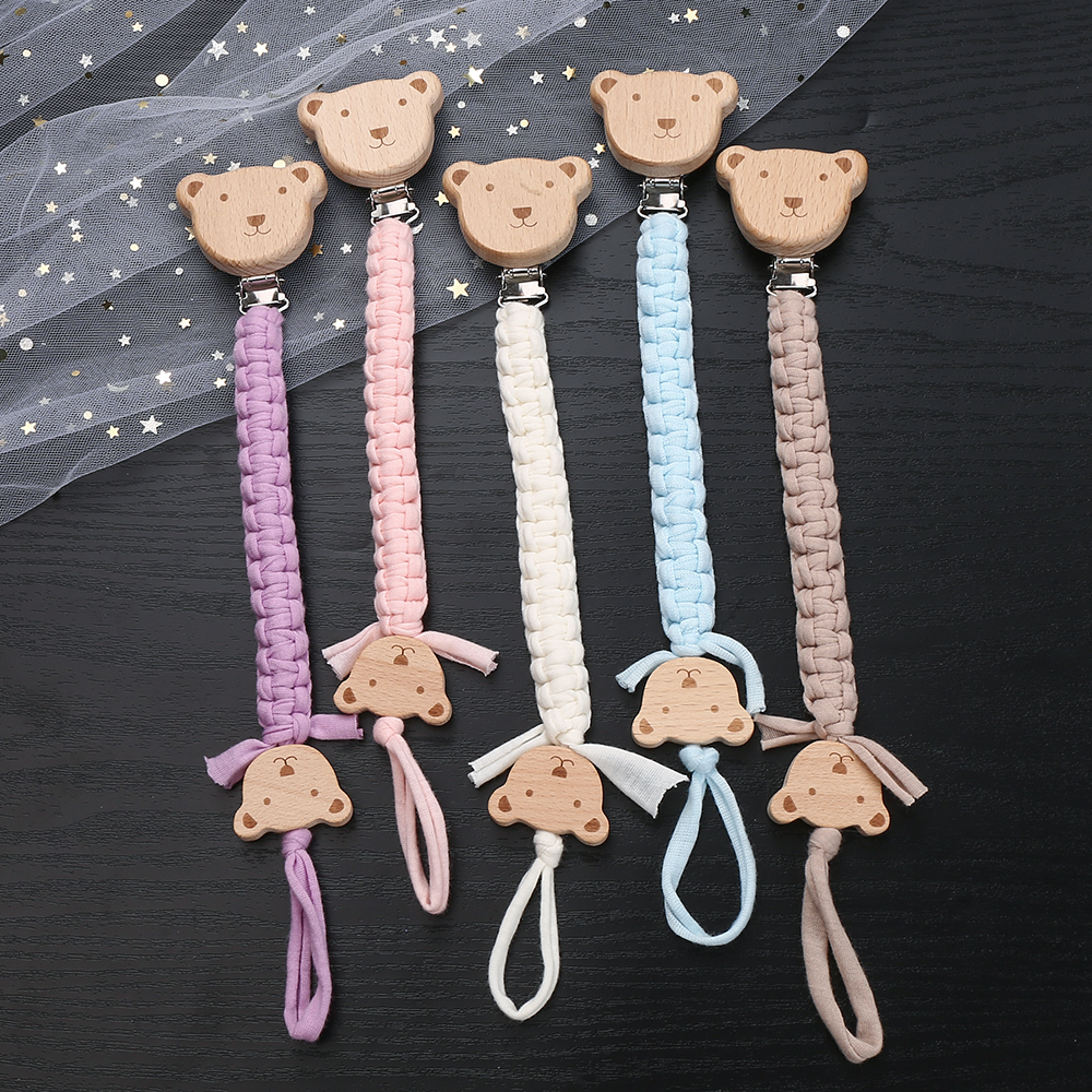 Baby Products Moisturizer - Baby Pacifier Chain Clip Wooden Animal