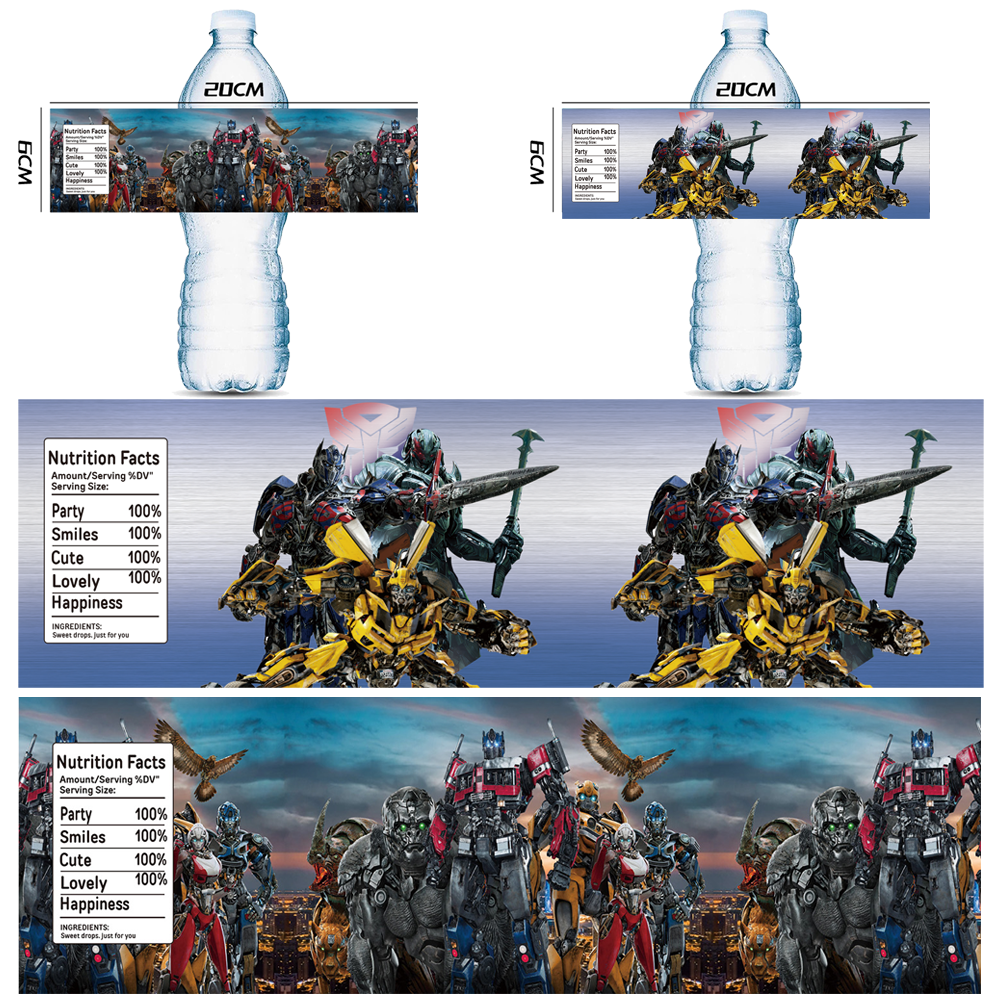 Zwitsal Baby Products - Cartoon Transformation Water Bottle Wrappers Stickers