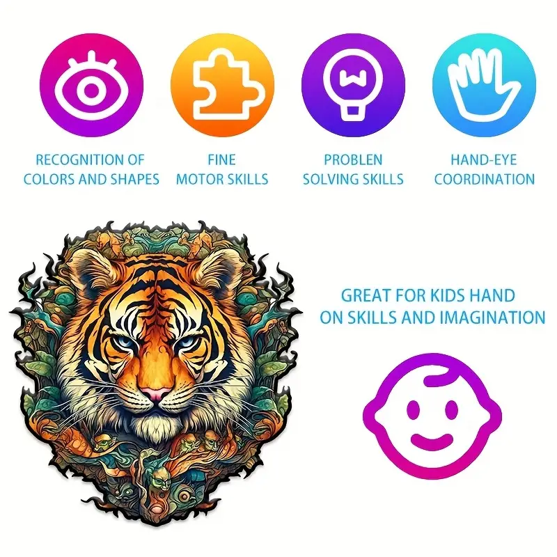Tiger Wooden Jigsaw Puzzle, Un – обзор и цена Baby Products Unique