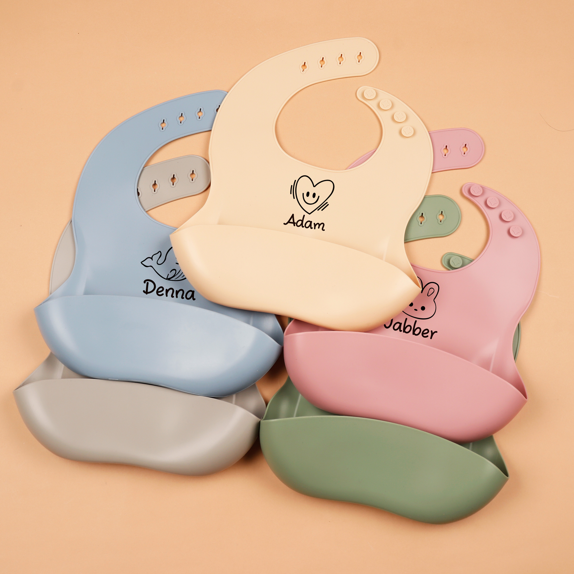 1pc Personalized Bib, Custom B – обзор и цена Silicone Baby Bibs