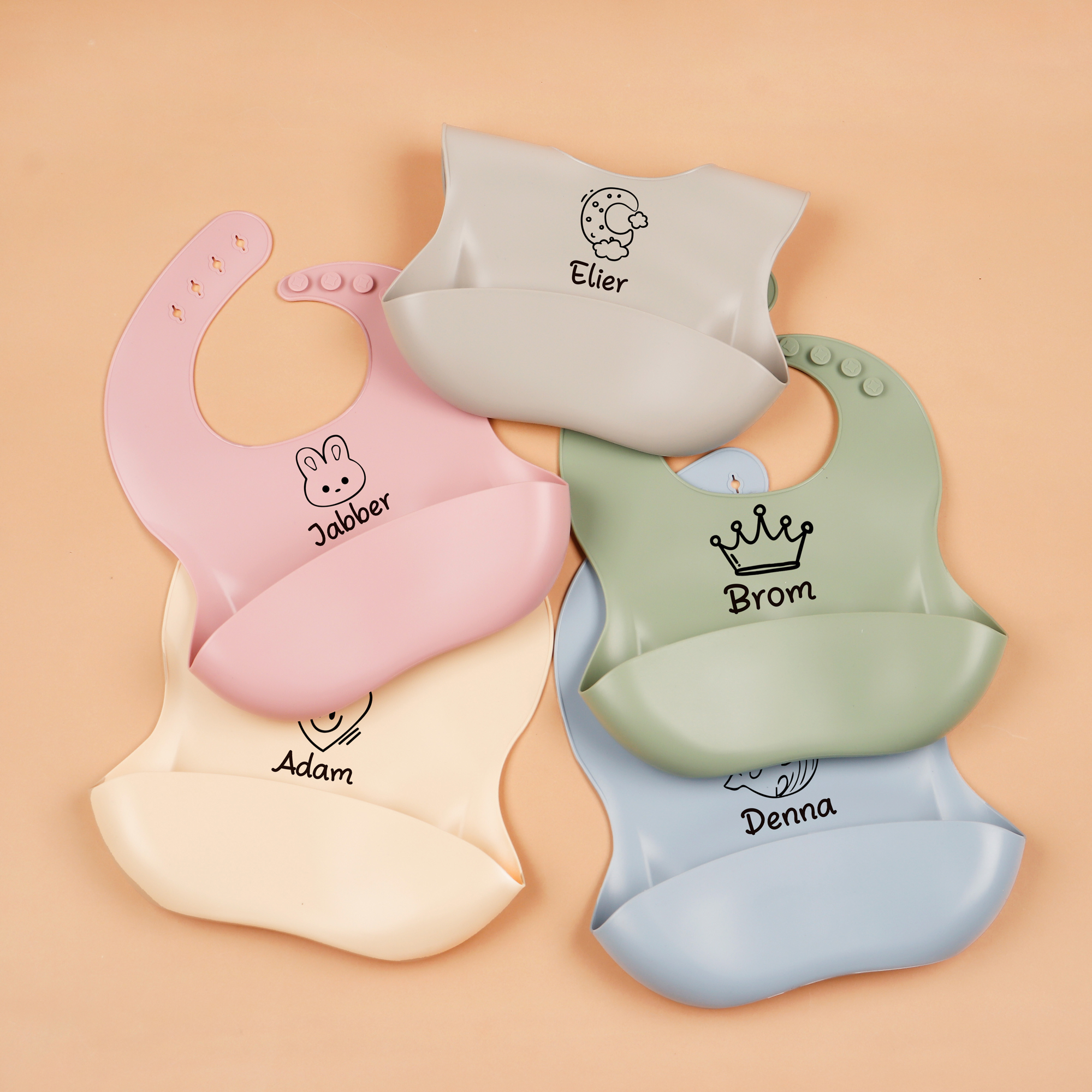 1pc Personalized Bib, Custom B – обзор и цена Silicone Baby Bibs