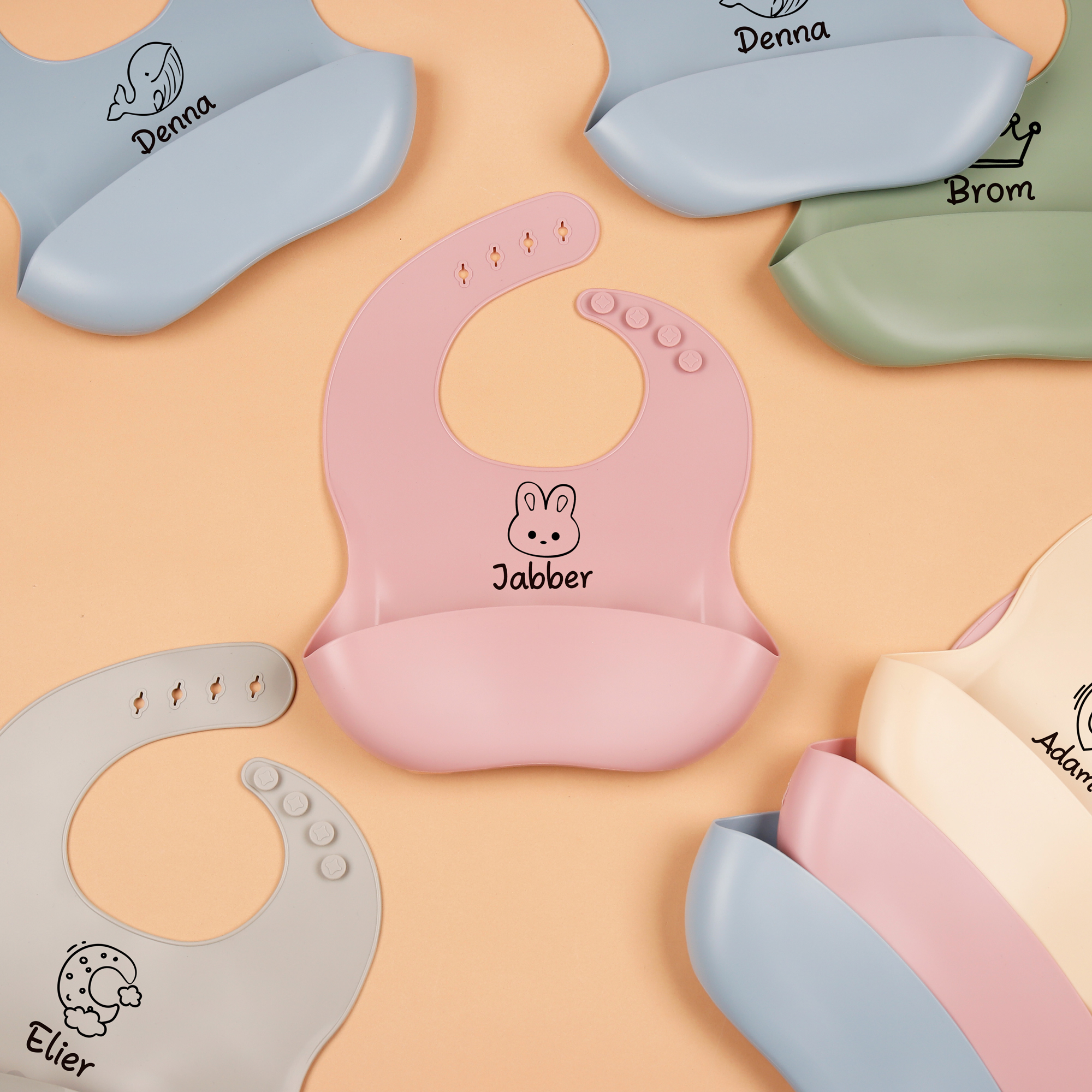1pc Personalized Bib, Custom B – обзор и цена Silicone Baby Bibs