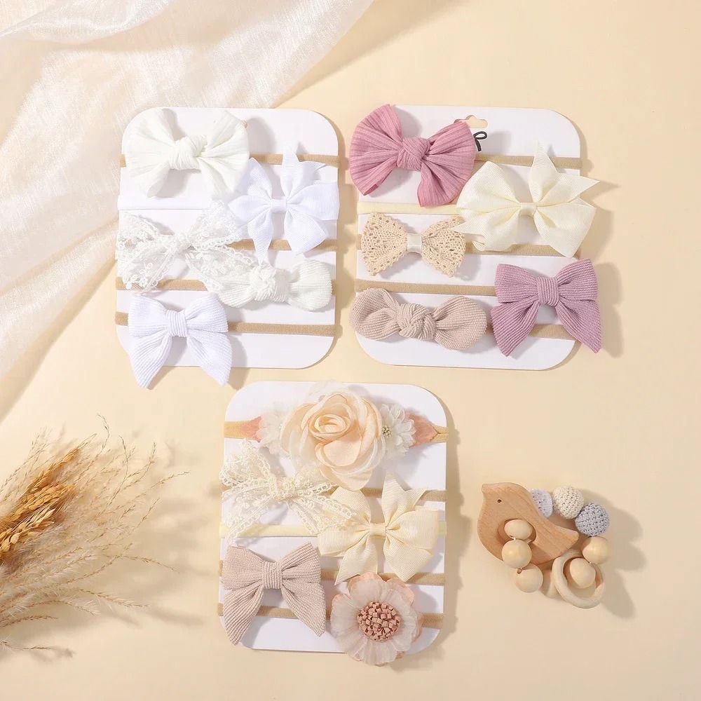 5Pcs Baby Flower Lace Bow Head – обзор и цена Baby Products Set