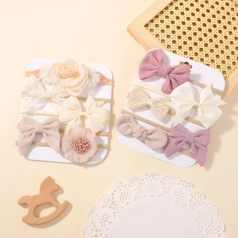 5Pcs Baby Flower Lace Bow Head – обзор и цена Baby Products Set